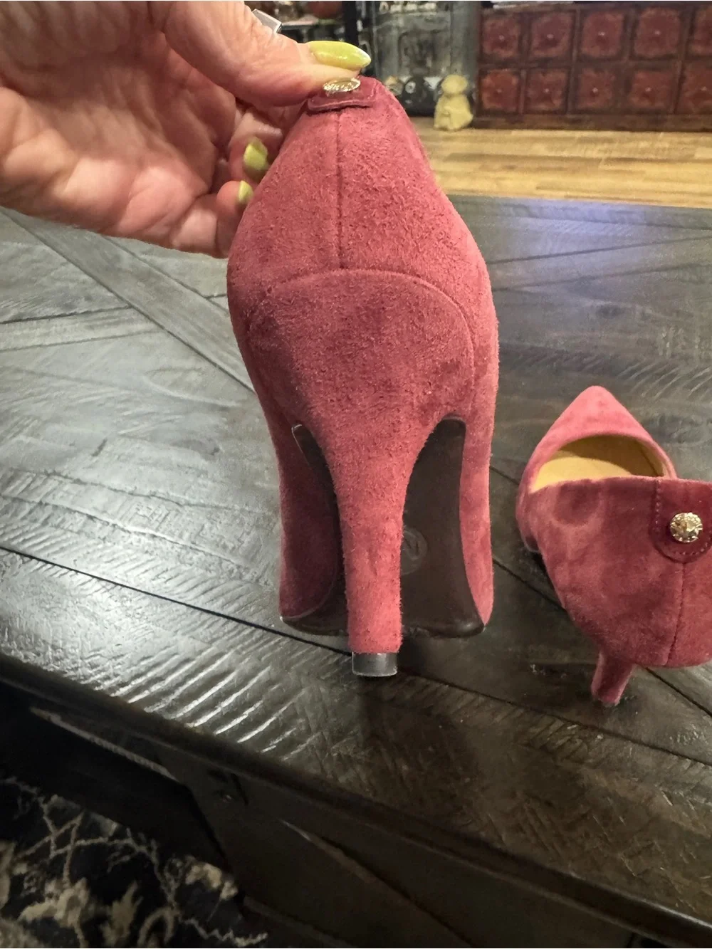 Michael Kors Burgundy Suede Pointed-Toe Pumps – Size 7 1/2